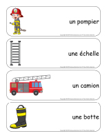 Étiquettes-mots géants-Les pompiers