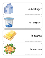 Étiquettes-mots géants-Les produits laitiers-2 Étiquettes-mots géants-Les produits laitiers-2