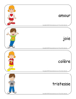 Étiquettes-mots géants-Les sentiments Étiquettes-mots géants-Les sentiments