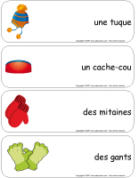 Étiquettes-mots géants-Les vêtements d'hiver Étiquettes-mots géants-Les vêtements d'hiver
