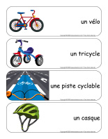 Étiquettes-mots géants-Vélos et tricycles-1