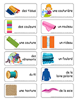 Étiquettes-mots-les tissus Étiquettes-mots-les tissus