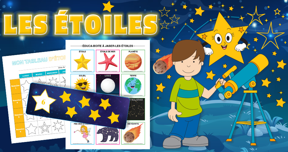 Les étoiles, activités pour enfants.