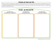 Fiche-Je fais un tri