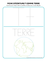 Fiche d’écriture-T comme Terre