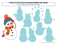Fiches d’activité-Bonshommes de neige