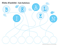 Fiches d'activité-Les baleines Fiches d'activité-Les baleines