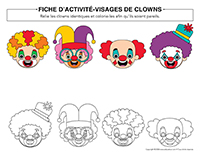 Fiches d'activite-Visages de clown