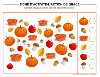 Fiches d’activité cahier d’activités-Action de grâce