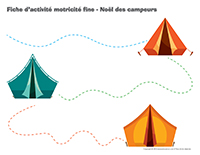 Fiches d'activité motricité fine-Noël des campeurs