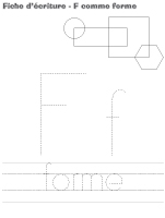 Fiches d'écriture - F comme forme Fiches d'écriture - F comme forme
