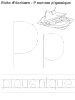 Fiches d'écriture - P comme piqueniques