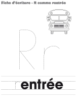 Fiches d'écriture - R comme rentrée