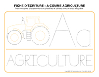 Fiches d’écriture A comme-Agriculture 2023