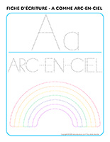 Fiches d’écriture A comme arc-en-ciel