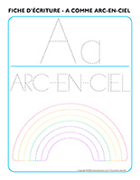 Fiches d’écriture A comme arc-en-ciel