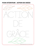 Fiches d'écriture-Action de grâce