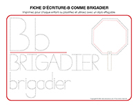 Fiches d&rsquo;ecriture-B comme Brigadier 2026