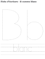 Fiches d'écriture-B comme blanc