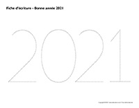 Fiches d’écriture-Bonne année 2021