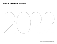 Fiches d’écriture-Bonne année 2022