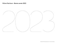 Fiches d’écriture-Bonne année 2023