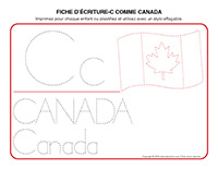 Fiches d'ecriture-C comme Canada