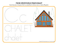 Fiches d'écriture-C comme Chalet