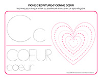 Fiches d’ecriture-C comme cœur