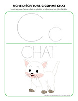 Fiches d'écriture-C comme chat