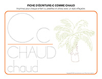 Fiches d'écriture-C comme chaud 2024