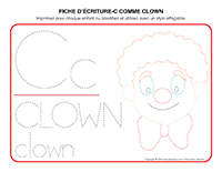 Fiches d'ecriture-C comme clown 2026