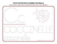 Fiches d'ecriture-C comme coccinelle