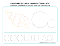 Fiches d’écriture-C comme coquillage 2023