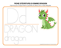 Fiches d’ecriture-D comme dragon 2026