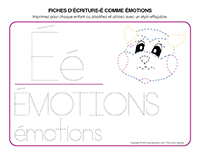 Fiches d&rsquo;ecriture-E comme Emotions