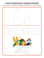 Fiches d’écriture-É comme Épicerie