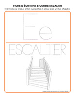 Fiches d'écriture-E comme escalier 2024