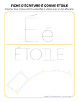 Fiches d’écriture-É comme étoile 2023