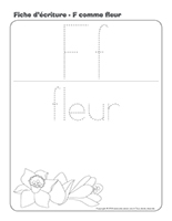 Fiches d’écriture-F comme fleur lecture