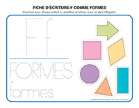 Fiches d’ecriture-F comme formes