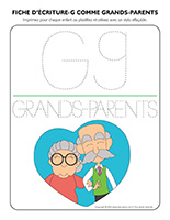 Fiches d’écriture-G comme grands-parents