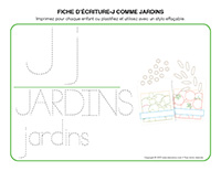 Fiches d’écriture-J- omme jardins