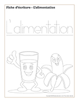 Fiches d’écriture-L'alimentation