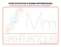 Fiches d’écriture-M comme Mathématiques