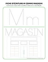 Fiches d’écriture-M comme magasin