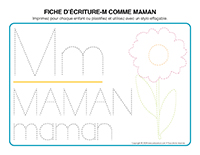 Fiches d’écriture-M comme maman 2024