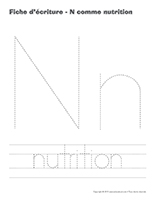 Fiches d’écriture-N comme nutrition