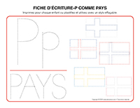 Fiches d'écriture-P- comme pays