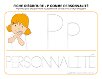 Fiches d’écriture-P comme personnalité